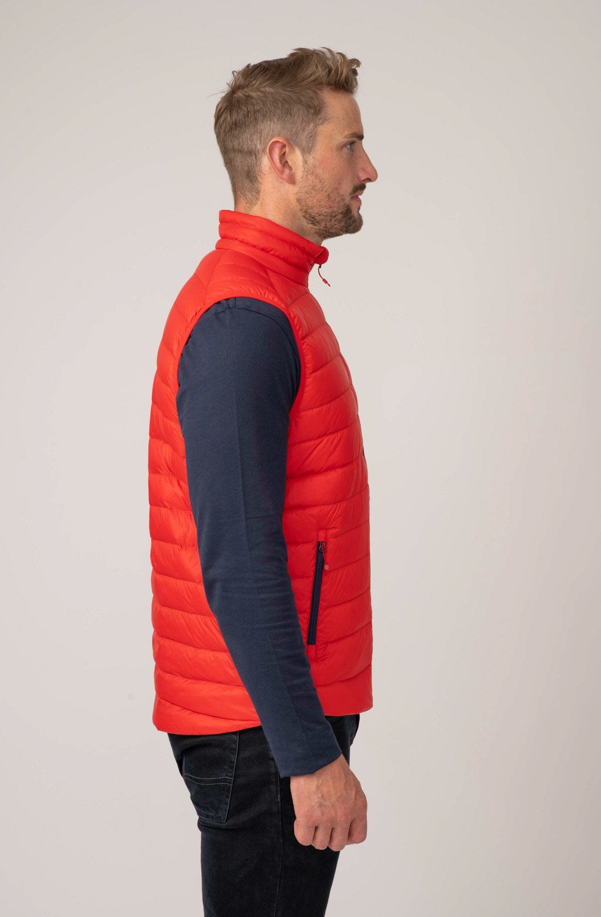 Mens red gilet jacket sale