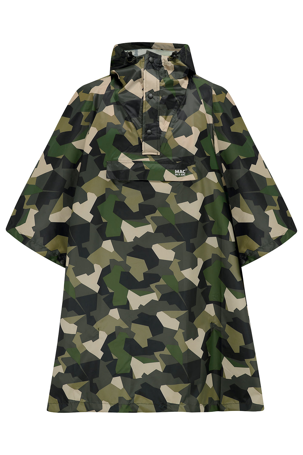 Poncho Packable Waterproof Cape - Green Camo