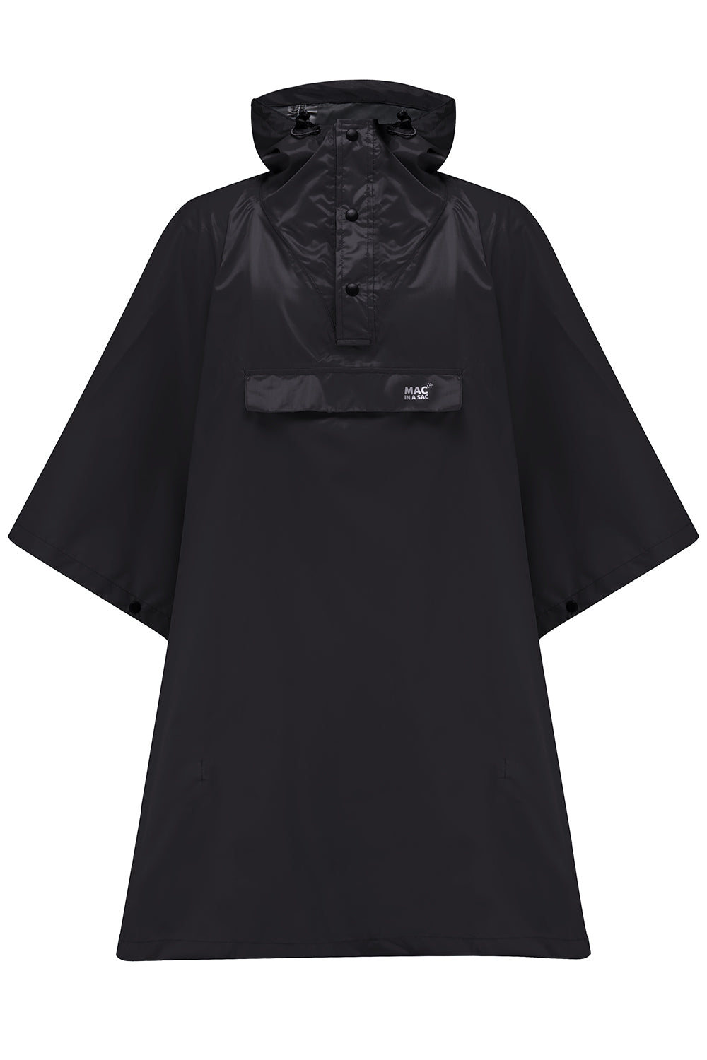 Poncho Packable Waterproof Cape - Black