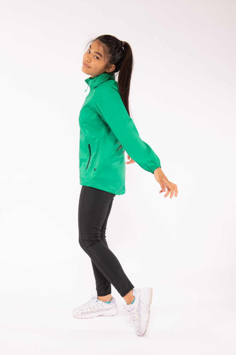 Origin Mini Packable Waterproof Kids Jacket - Pea Green