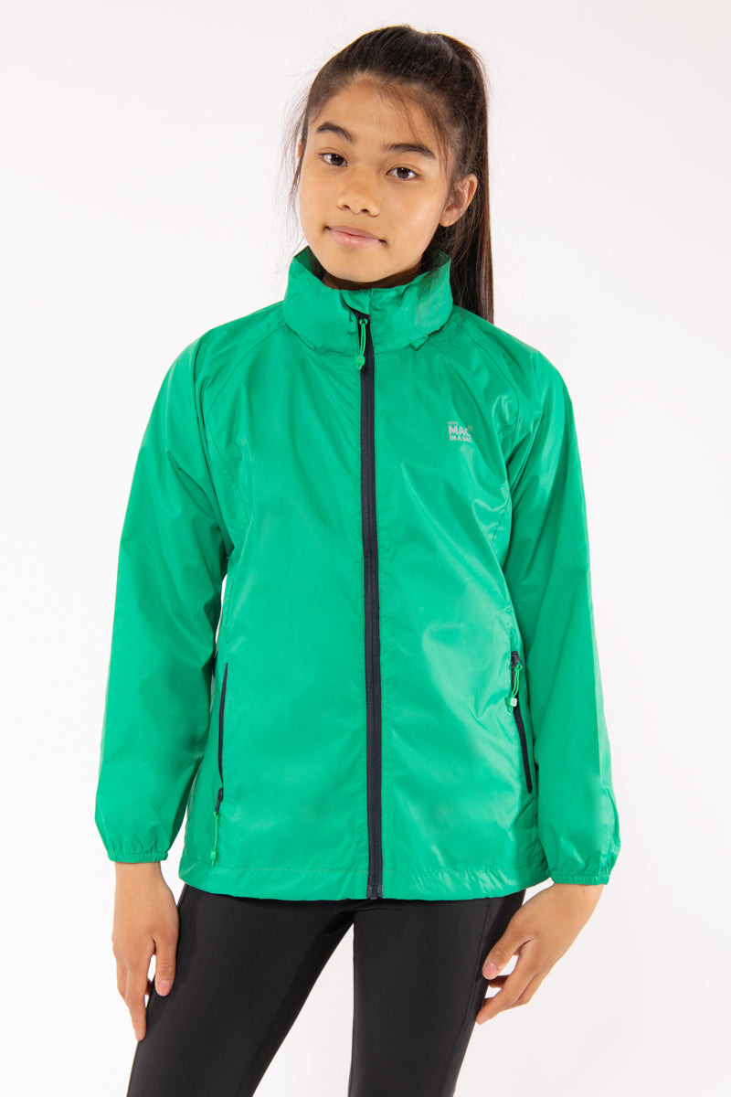 Origin Mini Packable Waterproof Kids Jacket - Pea Green