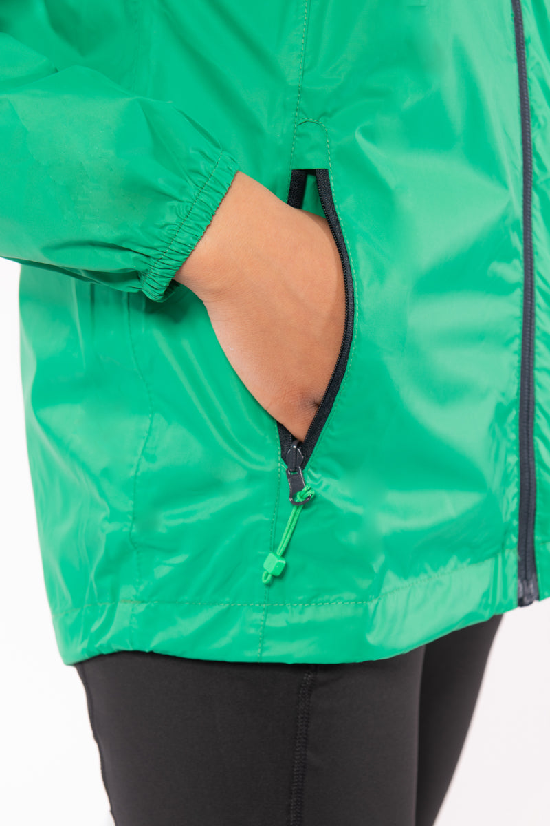 Origin Mini Packable Waterproof Kids Jacket - Pea Green