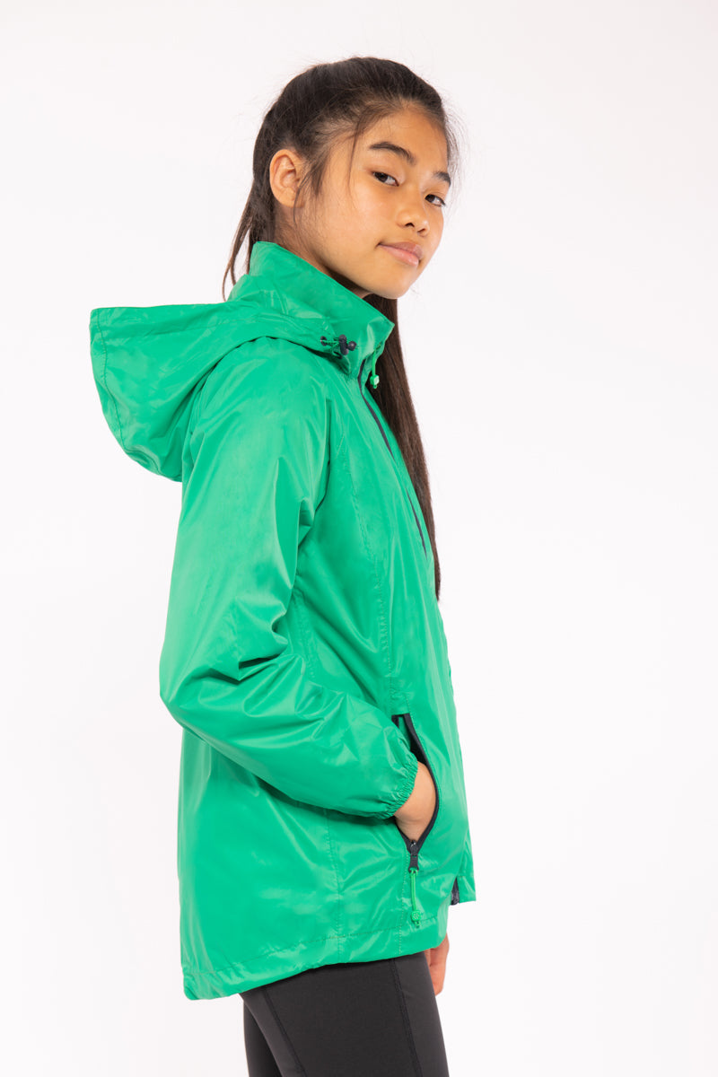 Origin Mini Packable Waterproof Kids Jacket - Pea Green