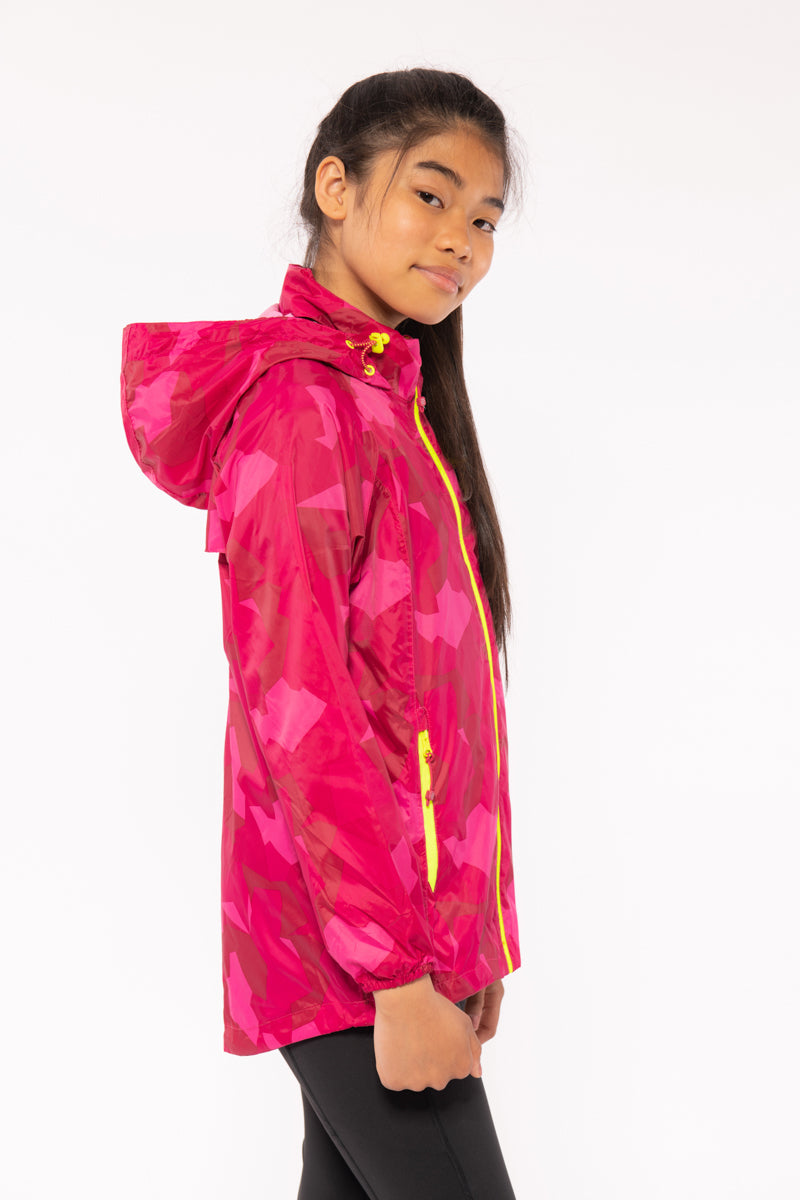 Origin Mini Packable Waterproof Kids Jacket - Pink Camo