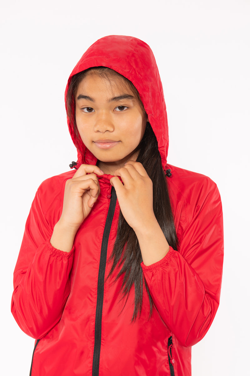 Origin Mini Packable Waterproof Kids Jacket - Red