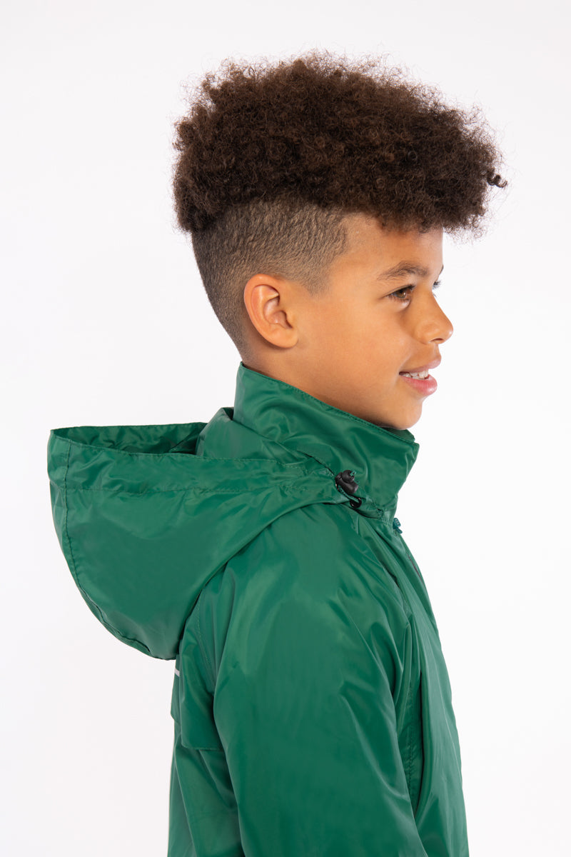 Origin Mini Packable Waterproof Kids Jacket - Bottle Green
