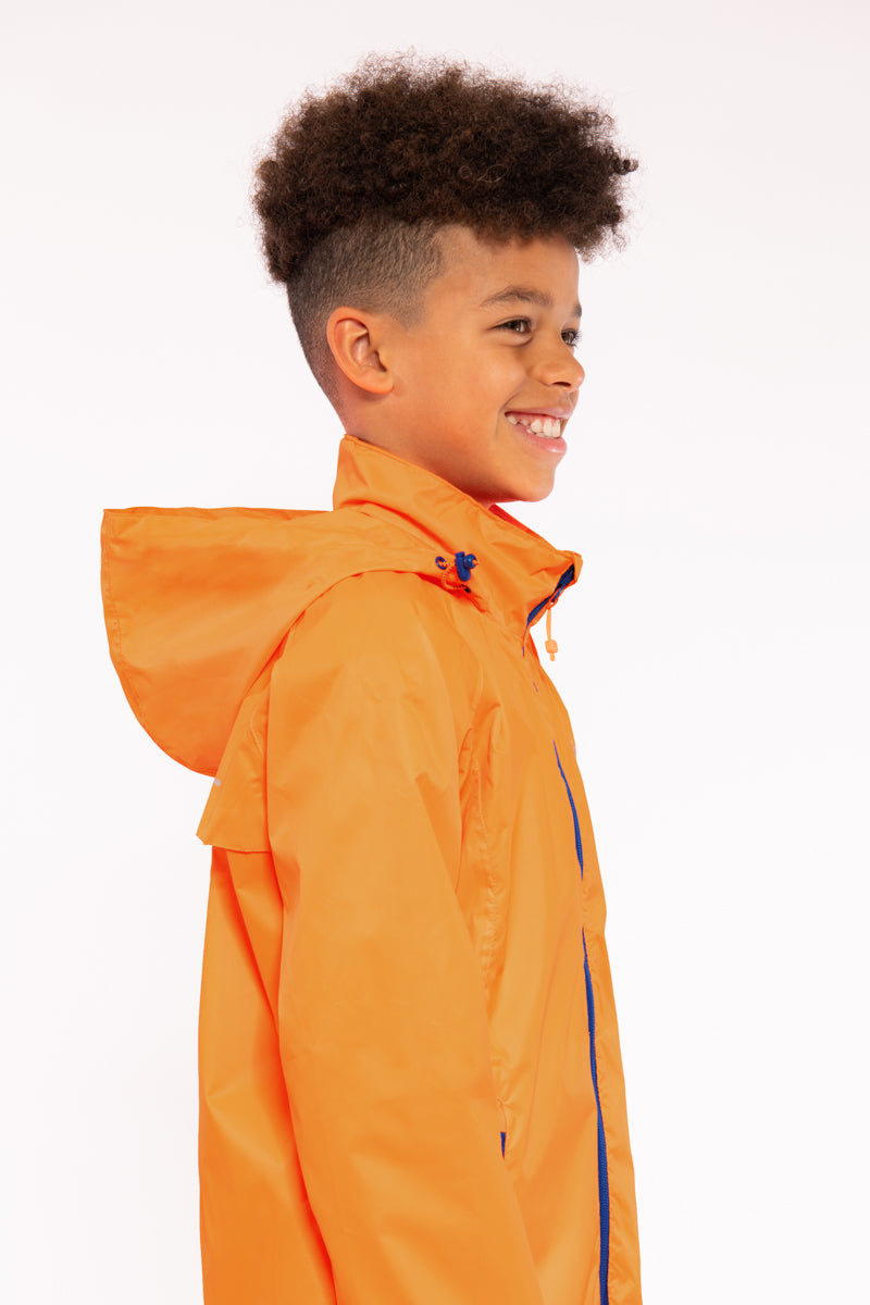 Origin Mini Packable Waterproof Kids Jacket - Neon Orange