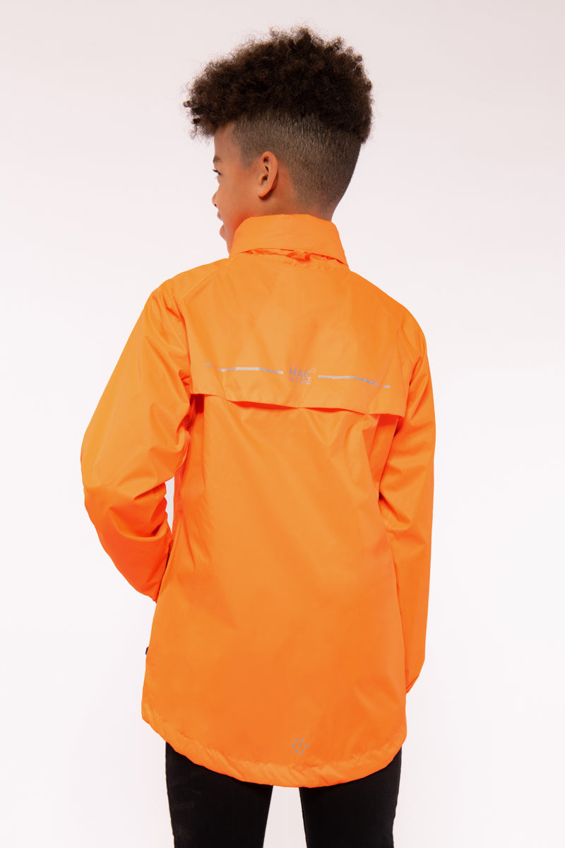 Origin Mini Packable Waterproof Kids Jacket - Neon Orange