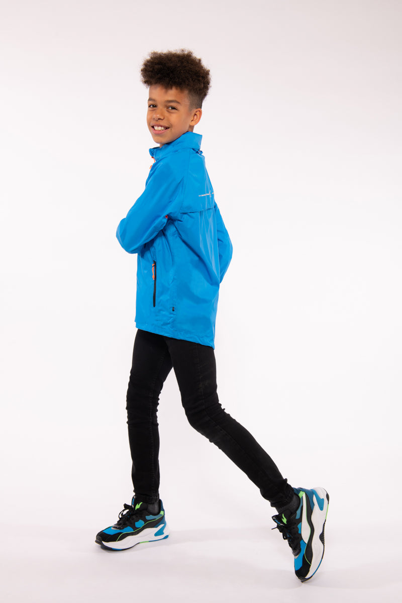 Origin Mini Packable Waterproof Kids Jacket - Ocean Blue