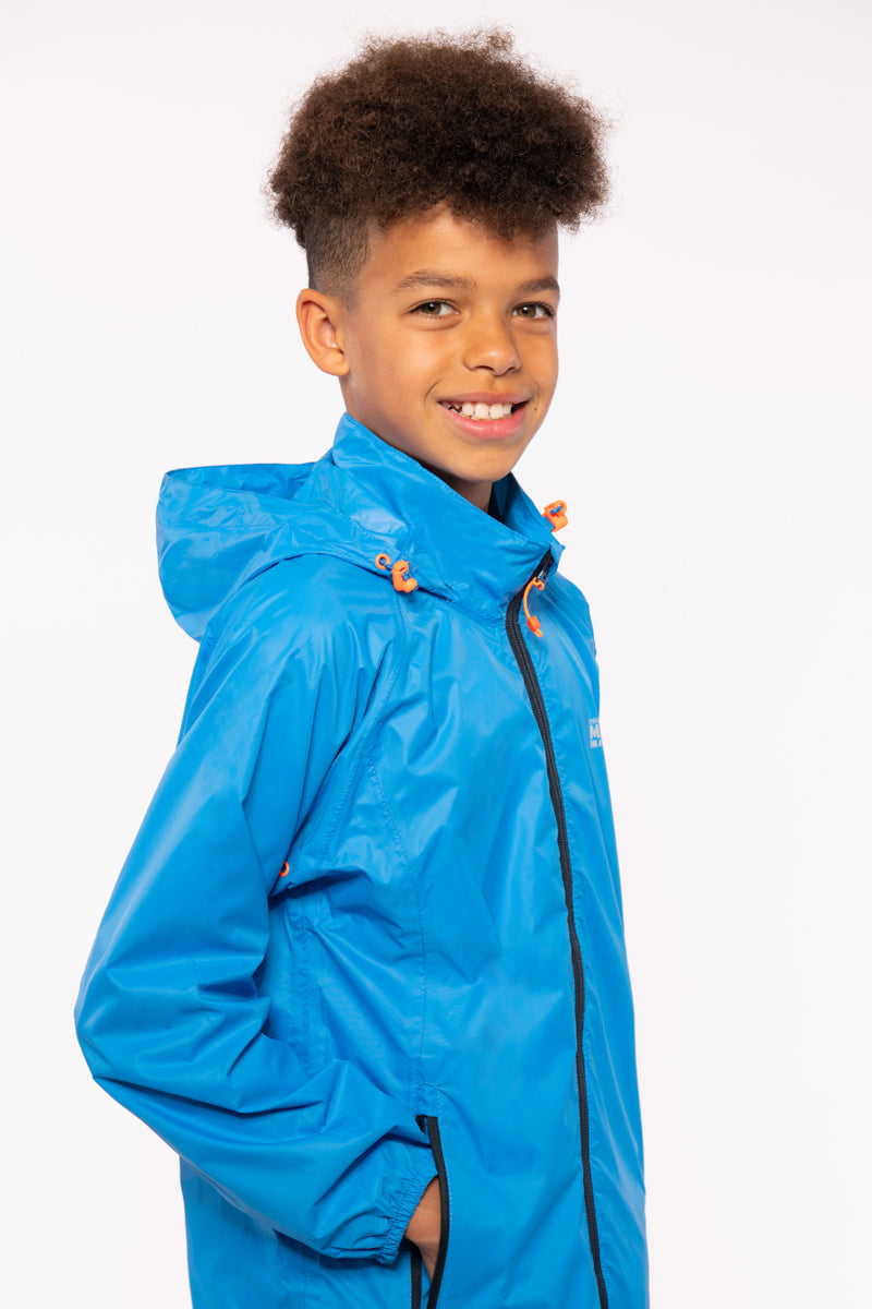 Origin Mini Packable Waterproof Kids Jacket - Ocean Blue