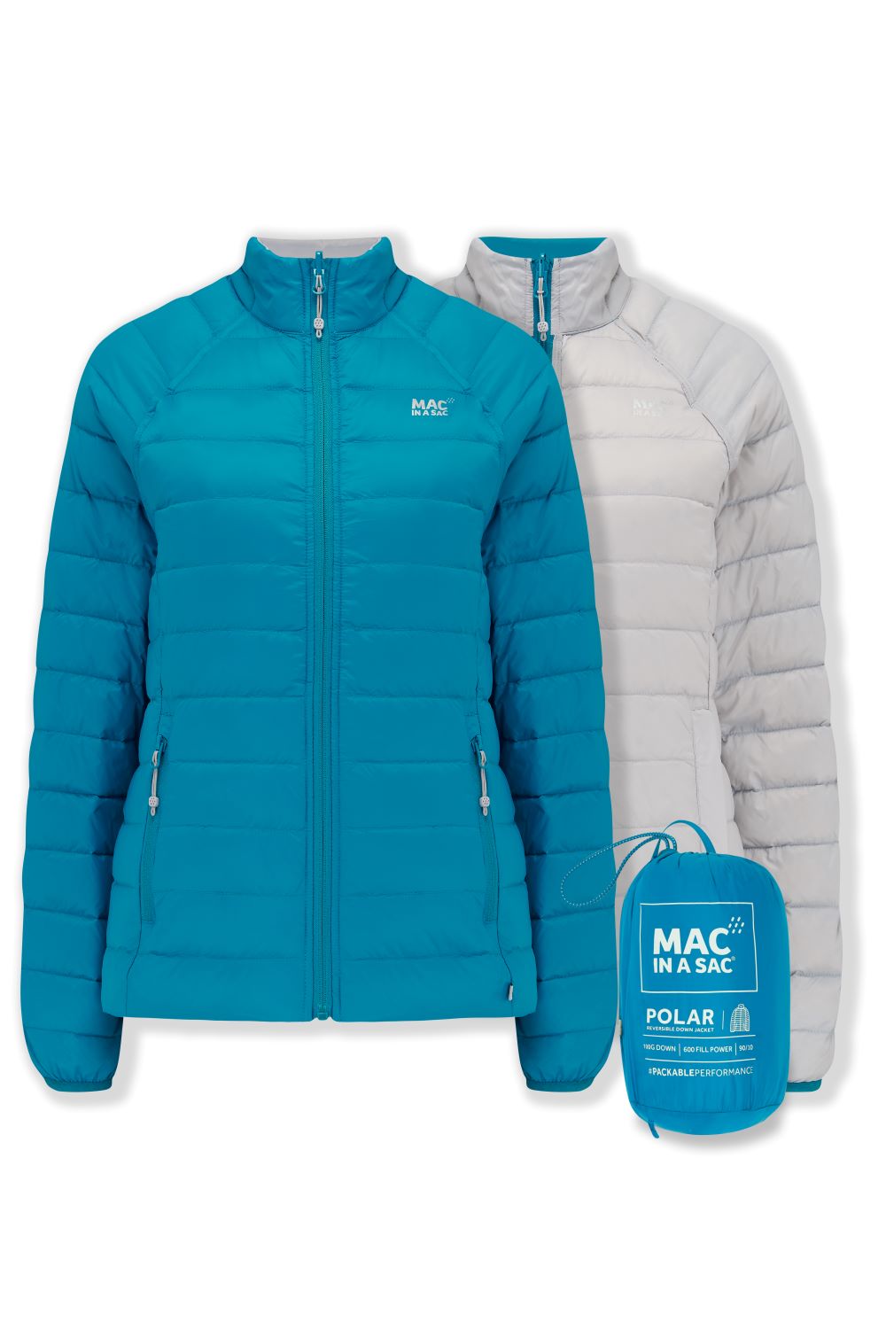 Polar - Packable Women's Down Jacket - Petrol Soft Grey
