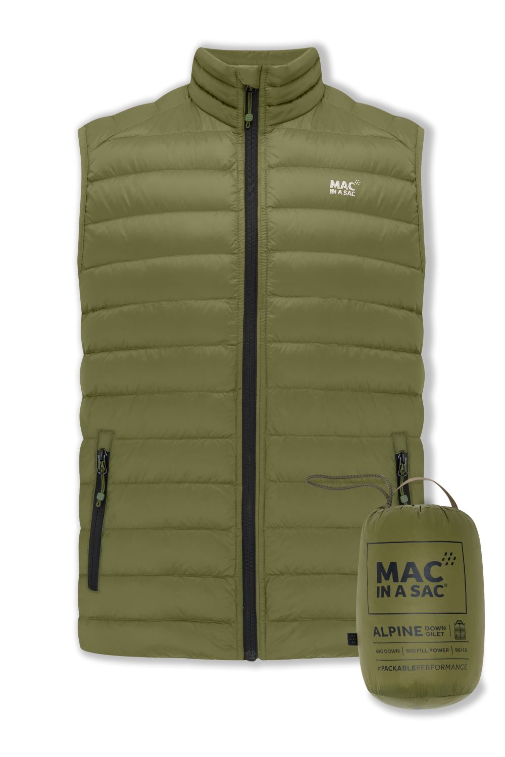 Alpine - Packable Men's Down Gilet - Khaki