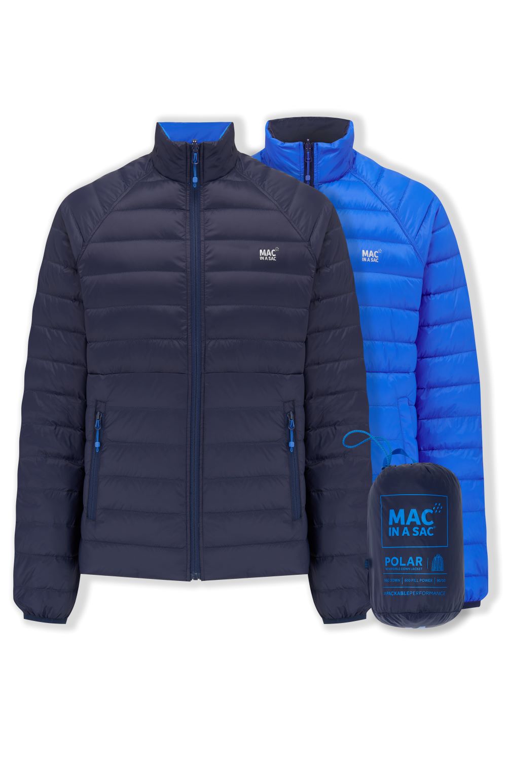 Polar - Packable Men's Down Jacket - Navy Saxe Blue