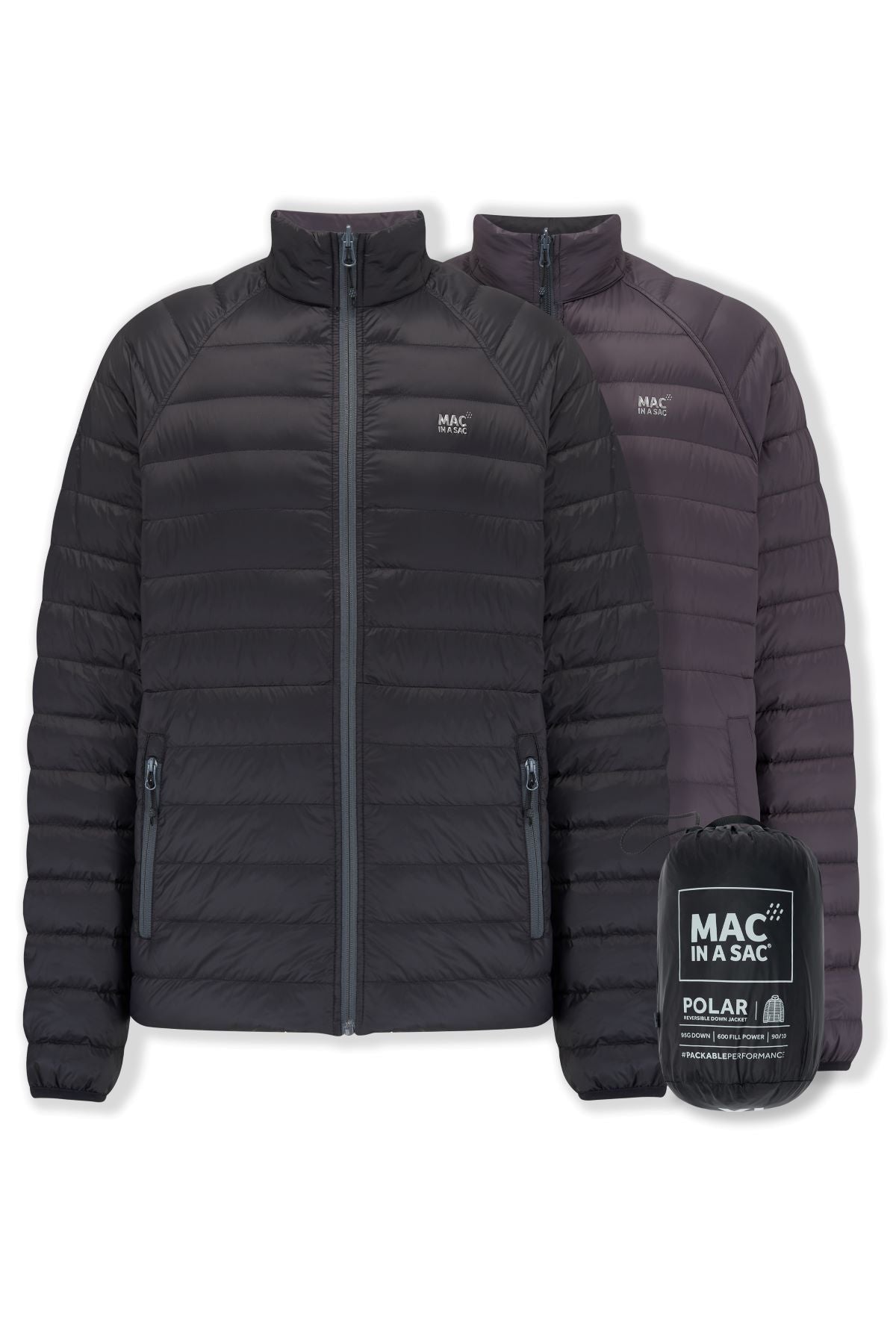 Polar - Packable Men's Down Jacket - Jet Black Charcoal