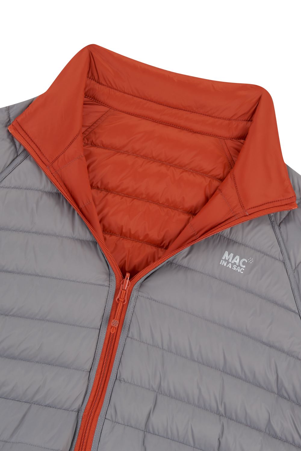 Polar - Packable Men's Down Jacket - Burnt Orange Grey