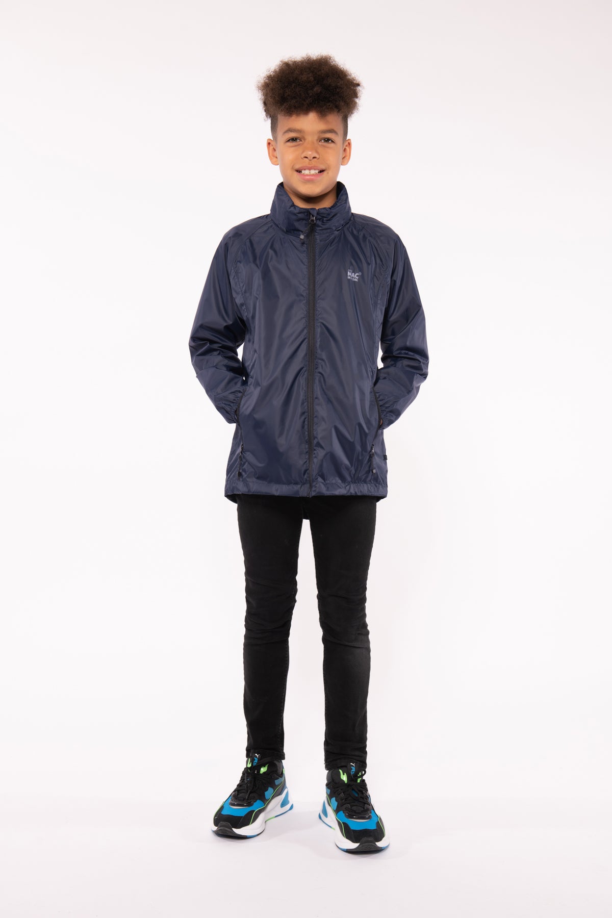 Origin Mini Packable Waterproof Kids Jacket - Navy
