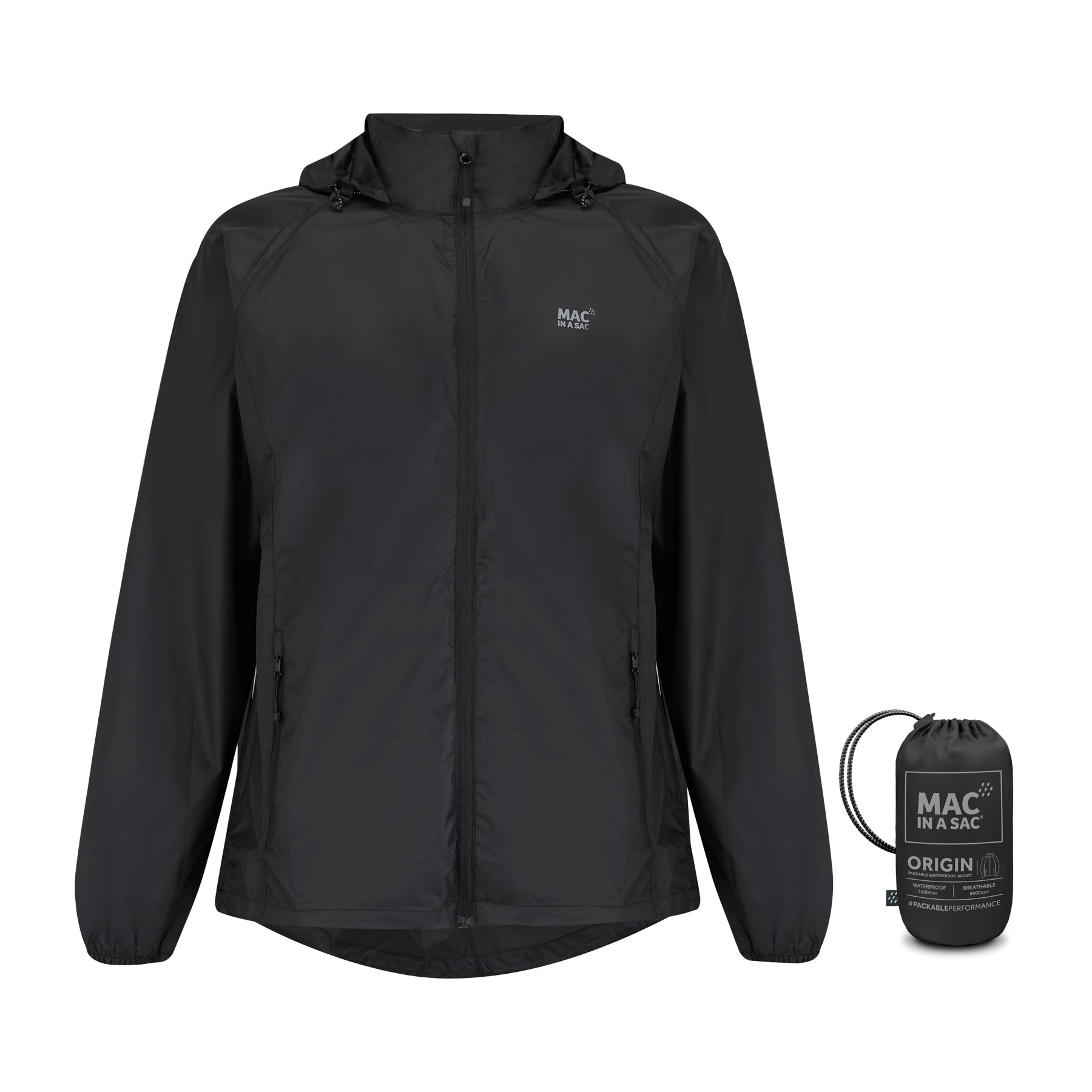 Origin Packable Waterproof Jacket - Black
