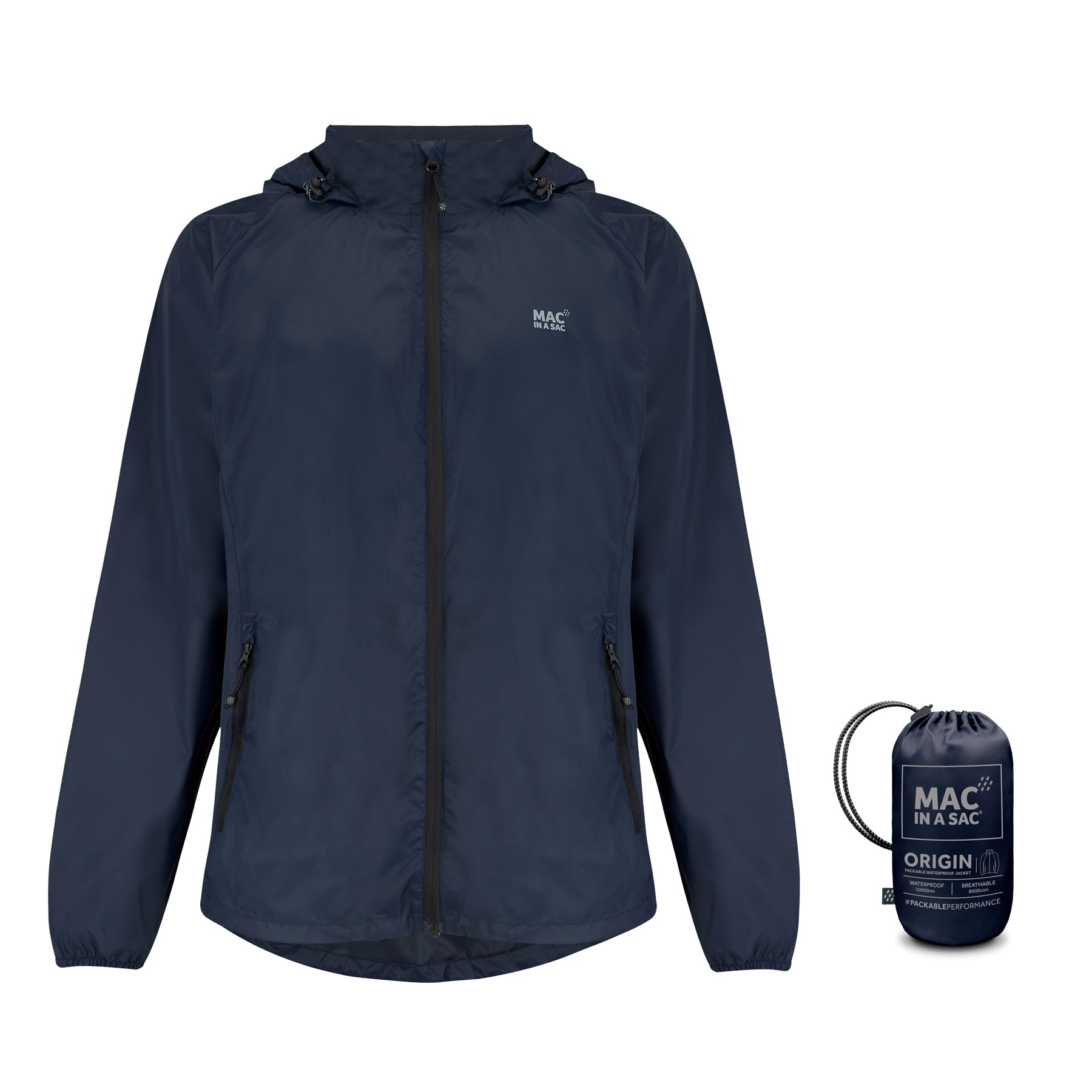 Origin Packable Waterproof Jacket - Navy