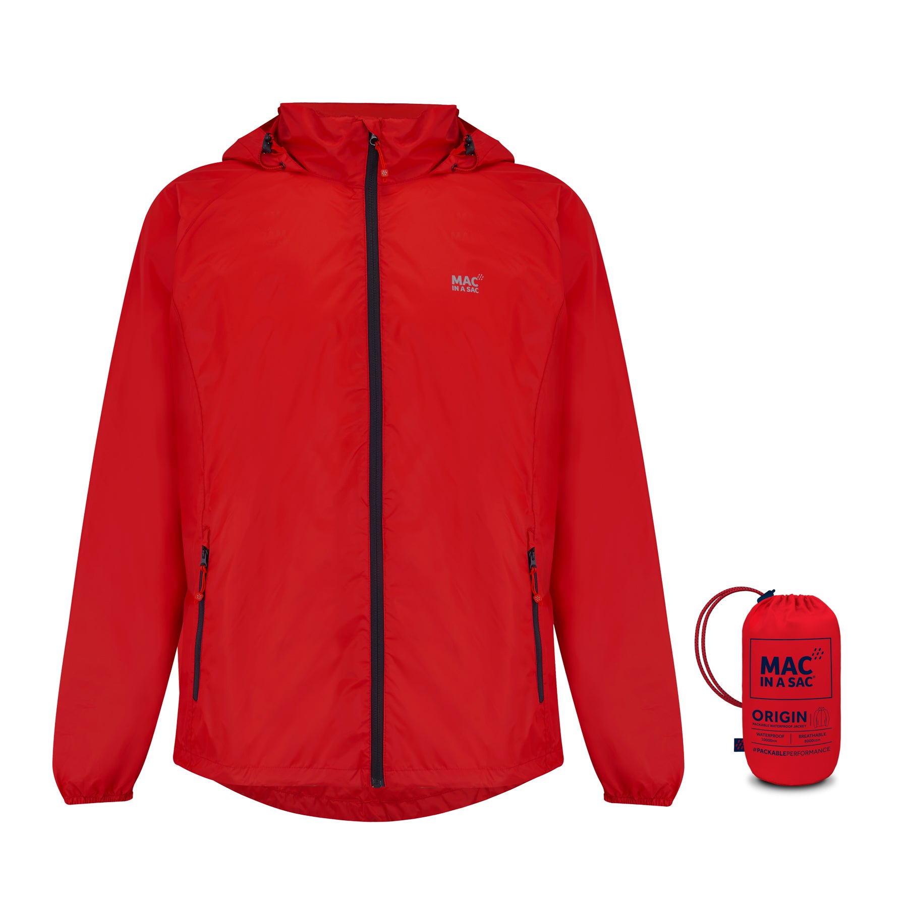 Origin Packable Waterproof Jacket - Red
