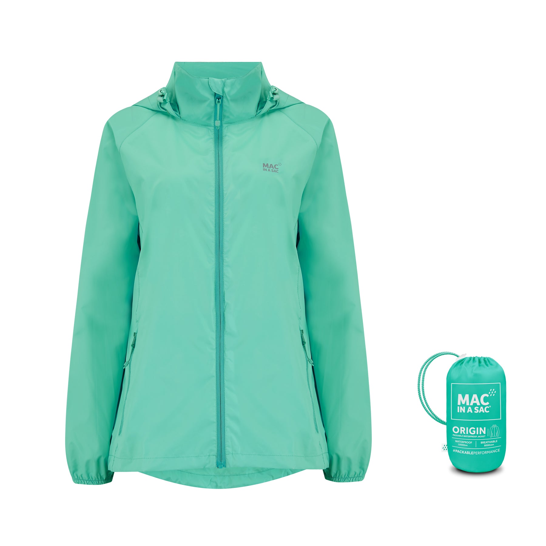 Origin Packable Waterproof Jacket - Tiffany