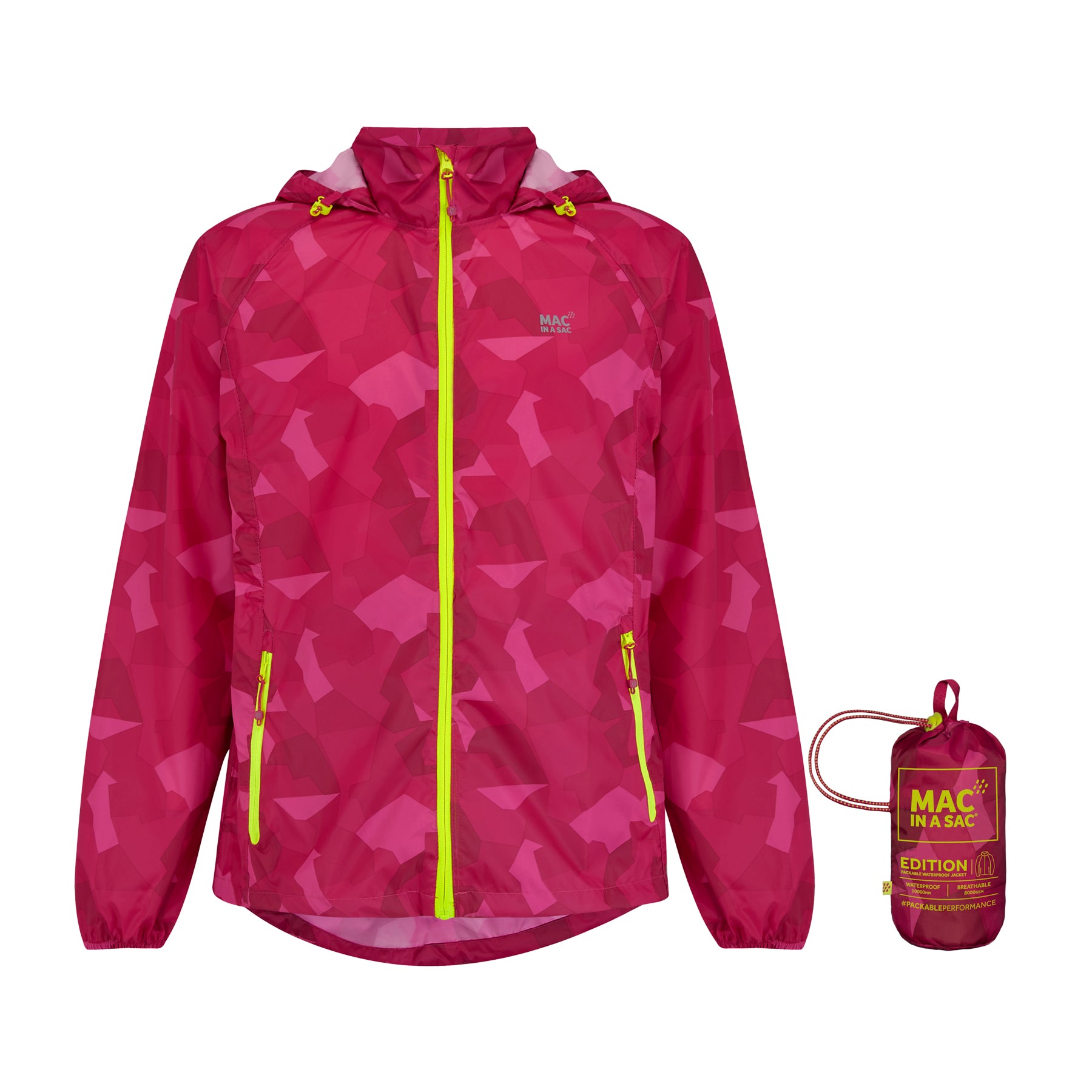 Origin Packable Waterproof Jacket - Pink Camo