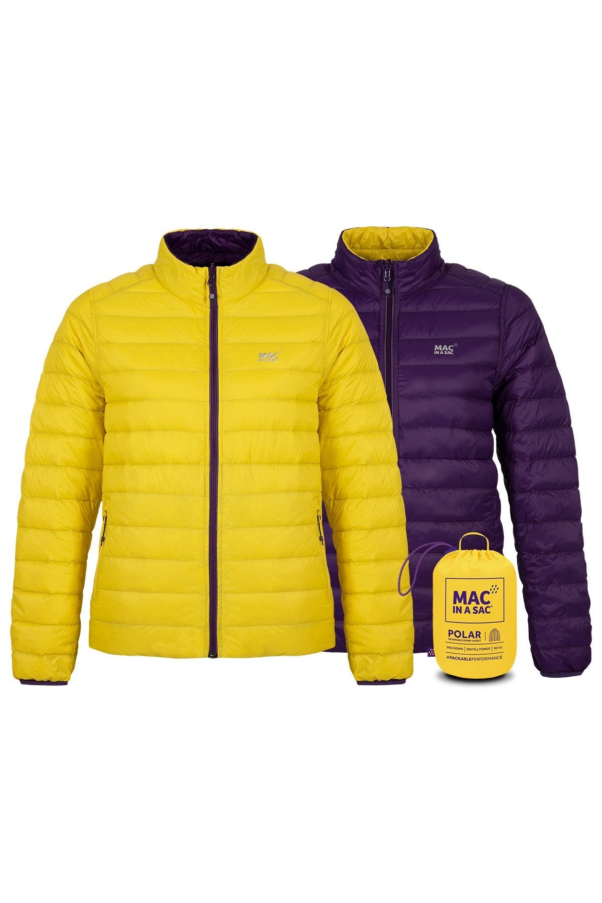 Polar Womens Reversible Down jacket - Yellow Grape