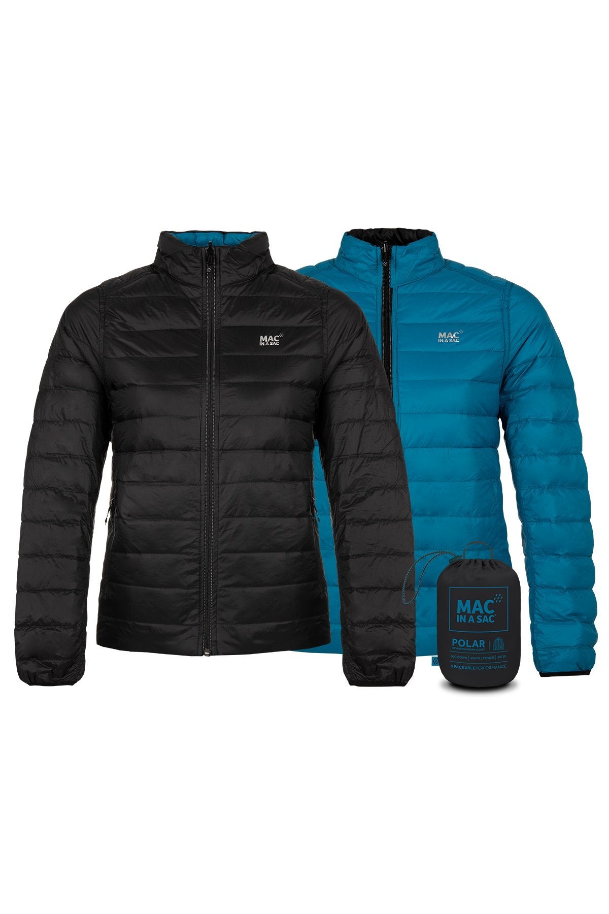 Polar - Packable Women's Down Jacket - Black Teal