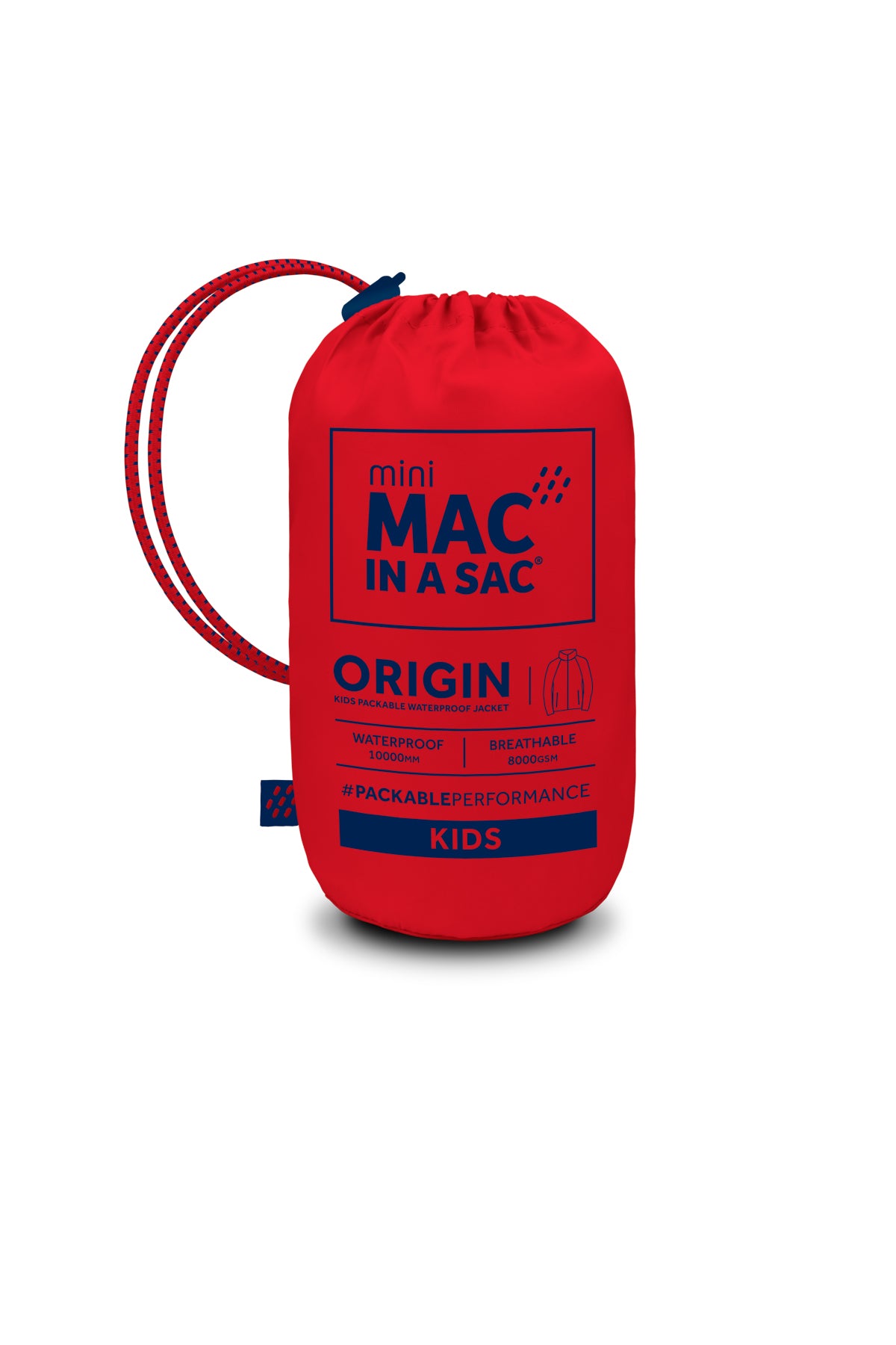 Origin Mini Packable Waterproof Kids Jacket - Red