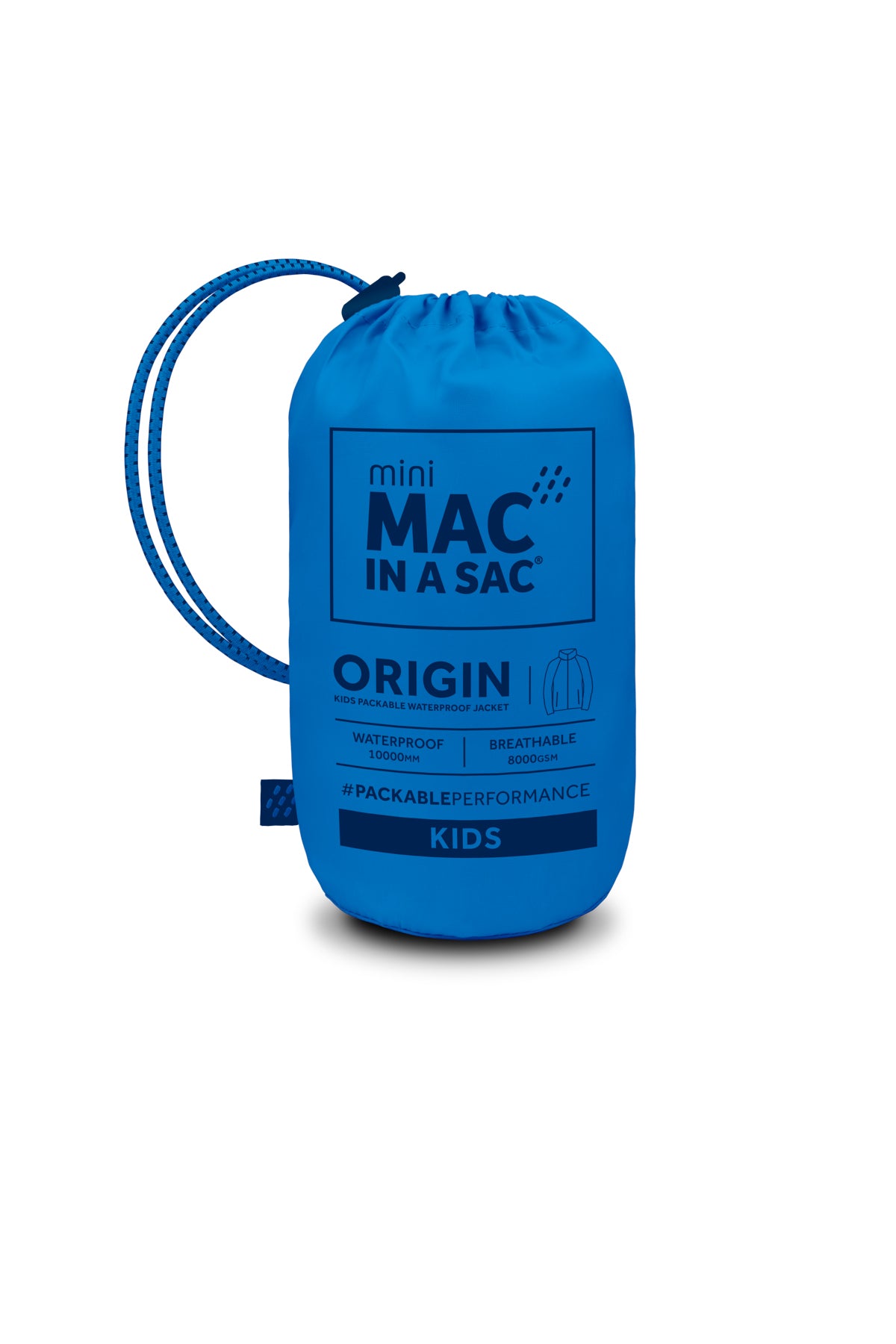 Origin Mini Packable Waterproof Kids Jacket - Ocean Blue