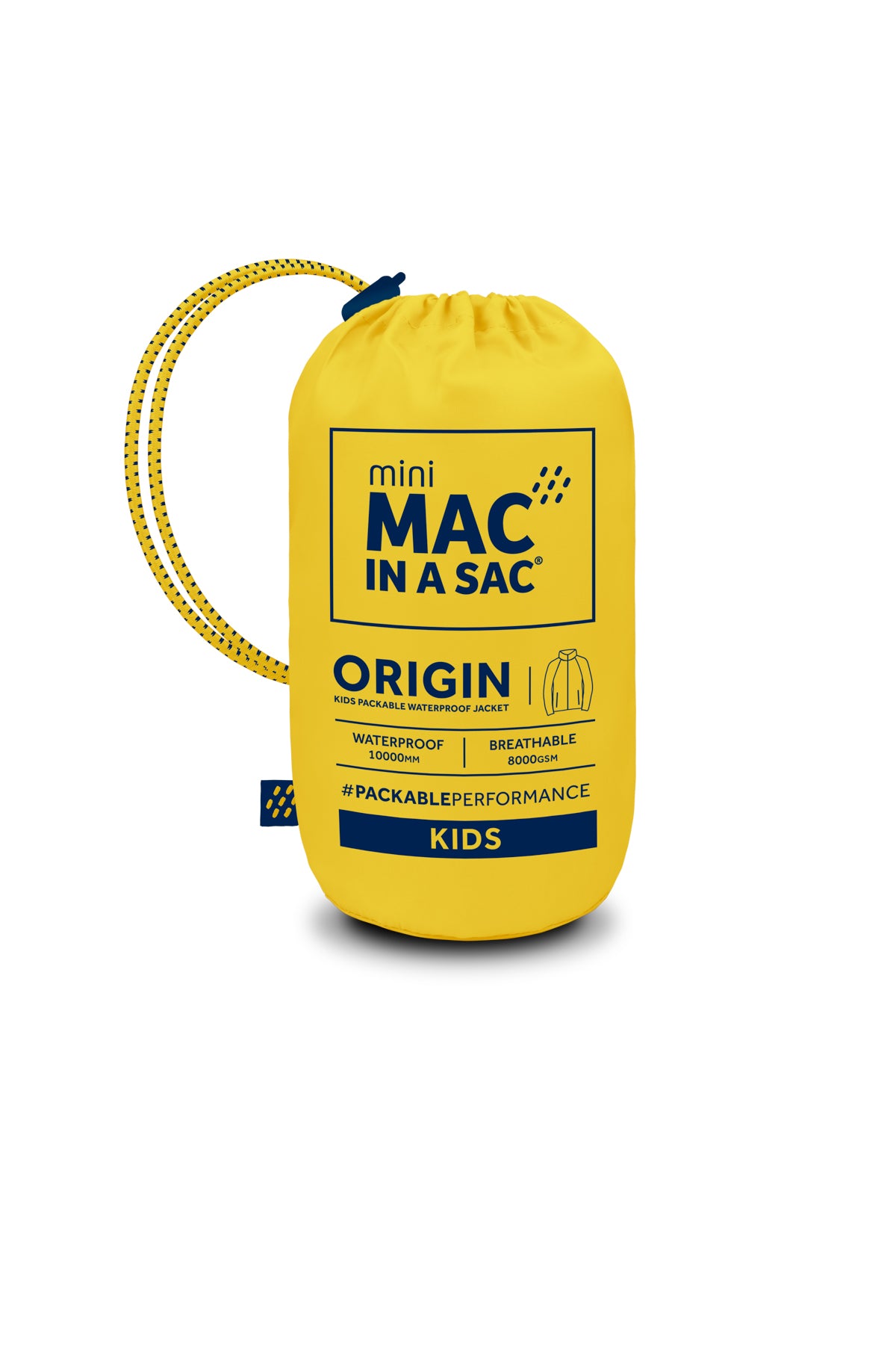 Origin Mini Packable Waterproof Kids Jacket - Yellow