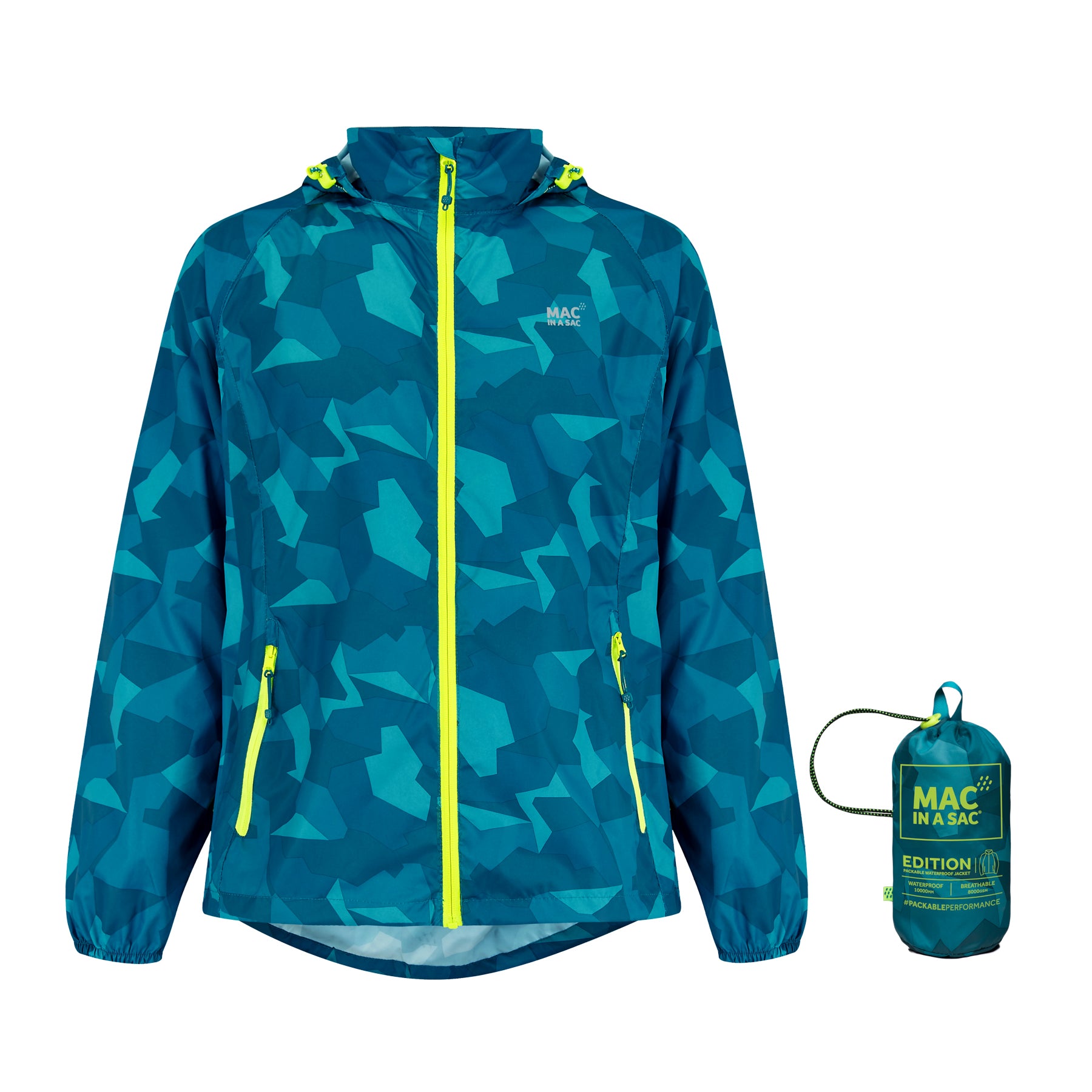 Origin Packable Waterproof Jacket - Teal Camo