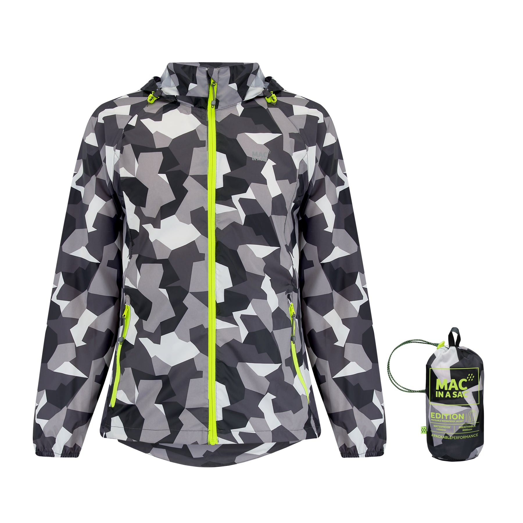 Origin Packable Waterproof Jacket - White Camo